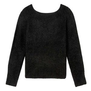 VICTORIA’S SECRET || Cozy Lounge Sweater Top in Black Fuzzy - SZ XS